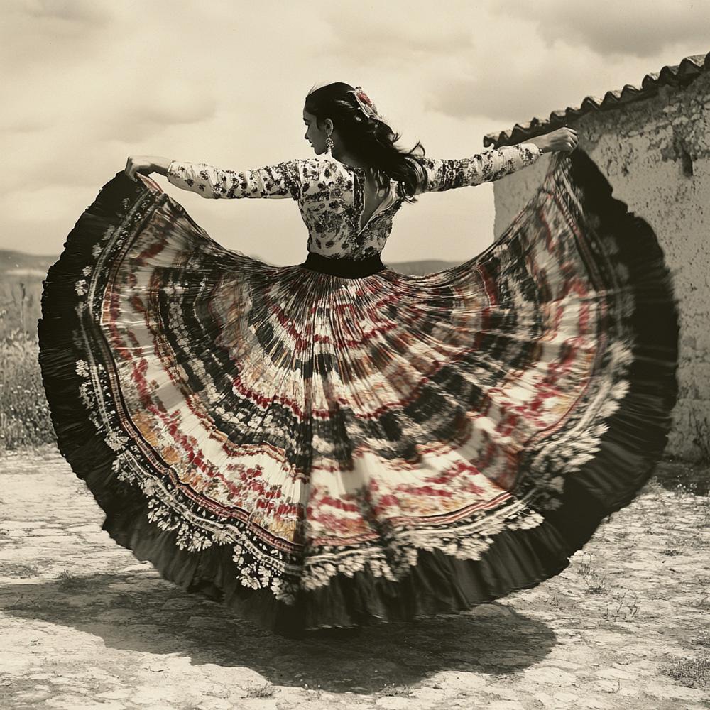 Full Circle Skirt II Vintage Red - Belly Dance Art Download