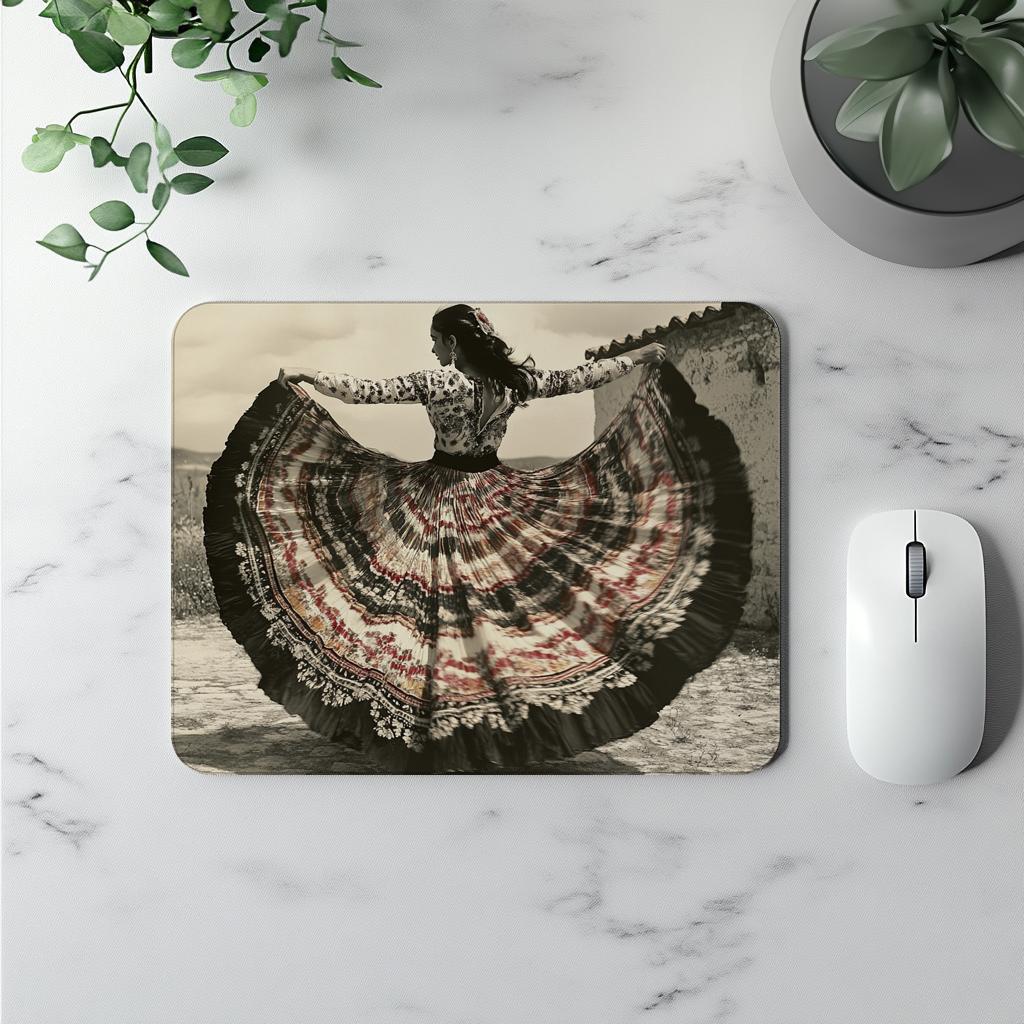 Full Circle Skirt II Vintage Red - Belly Dance Office Decor