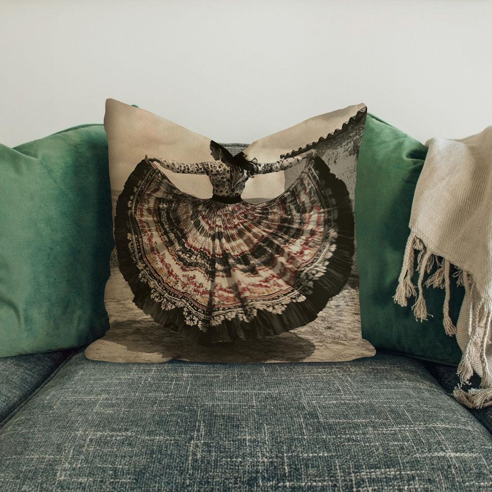 Full Circle Skirt Ii Belly Dance Throw Pillow 18 in x 18 in