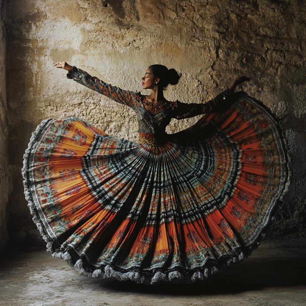 Full Circle Skirt III Vintage Red - Belly Dance Art Download