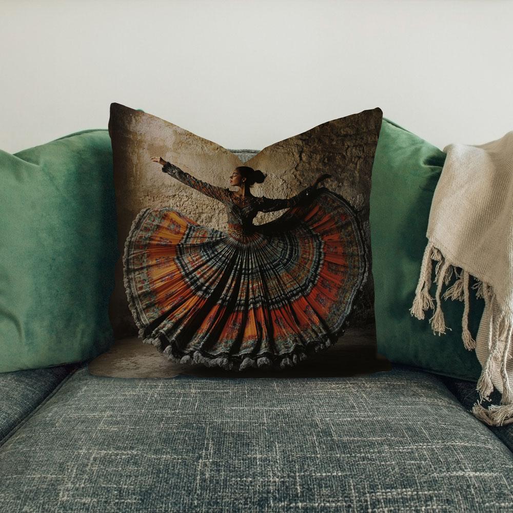 Full Circle Skirt Iii Belly Dance Throw Pillow 18 in x 18 in