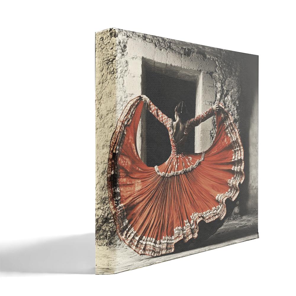 Full Circle Skirt IV Belly Dance Canvas Art 16 in x 16 in