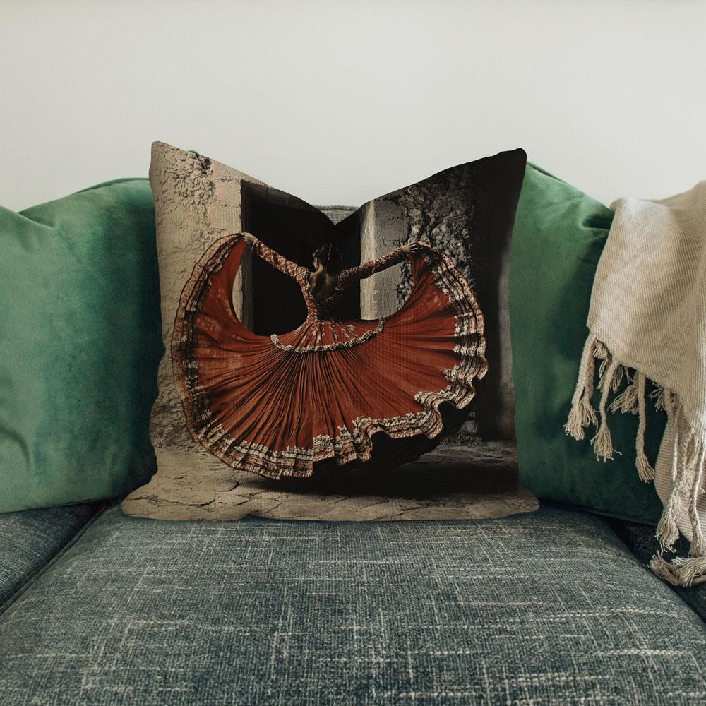 Full Circle Skirt Iv Belly Dance Throw Pillow 18 in x 18 in