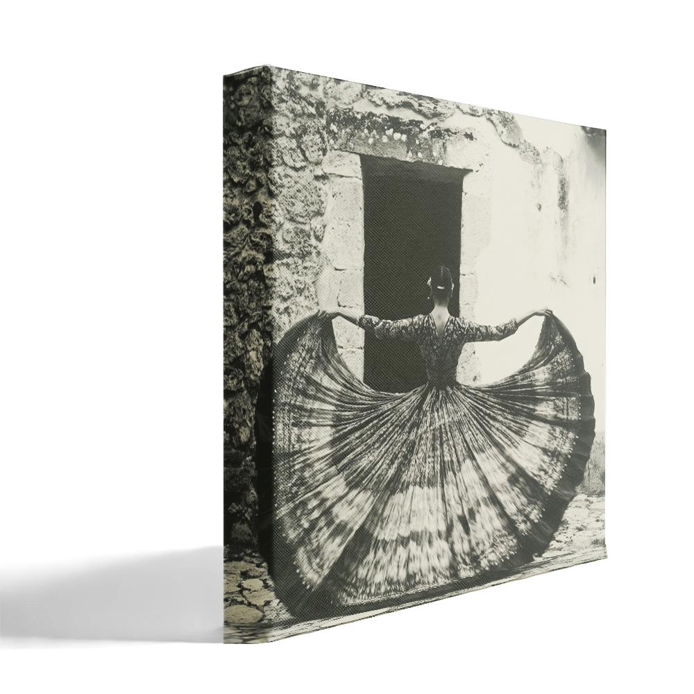 Full Circle Skirt IX Belly Dance Canvas Art 16 in x 16 in