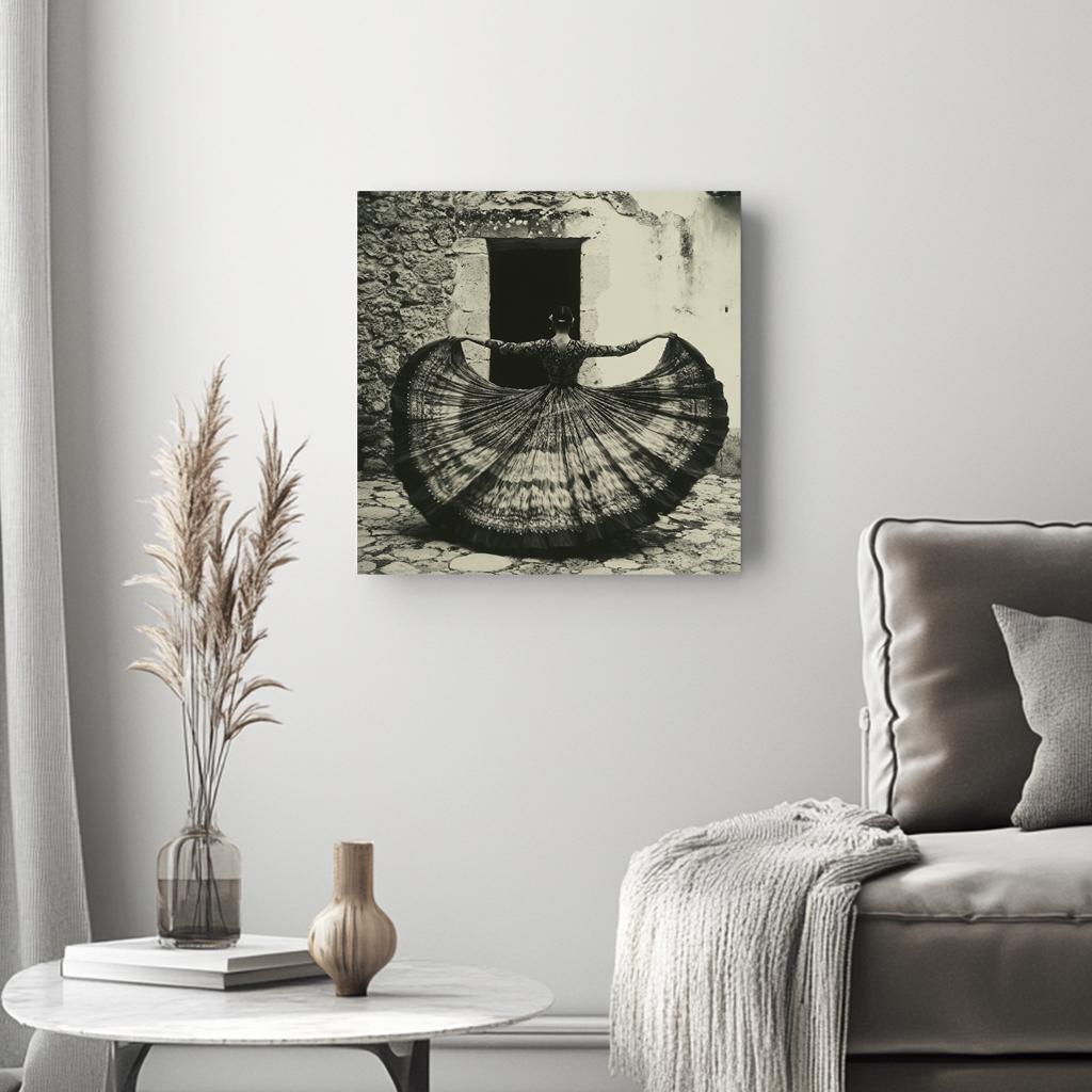 Full Circle Skirt IX Belly Dance Canvas Art 16 in x 16 in