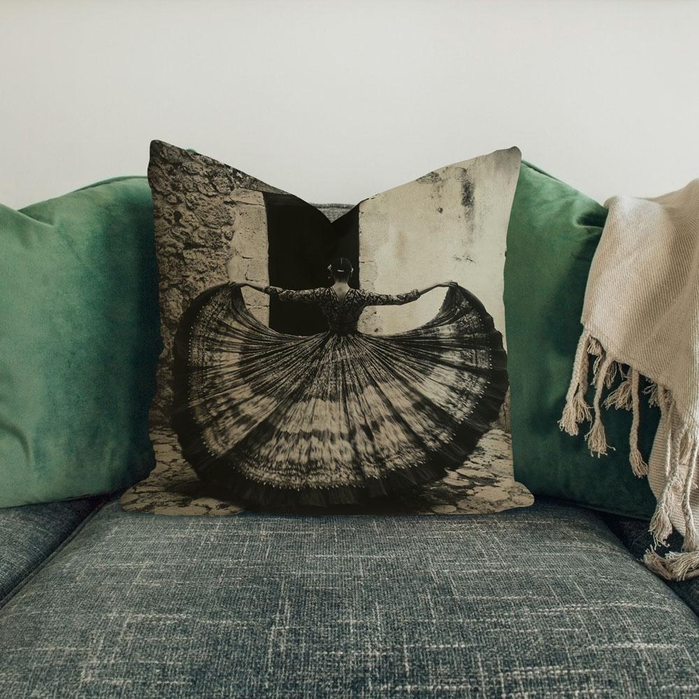 Full Circle Skirt Ix Belly Dance Throw Pillow 18 in x 18 in