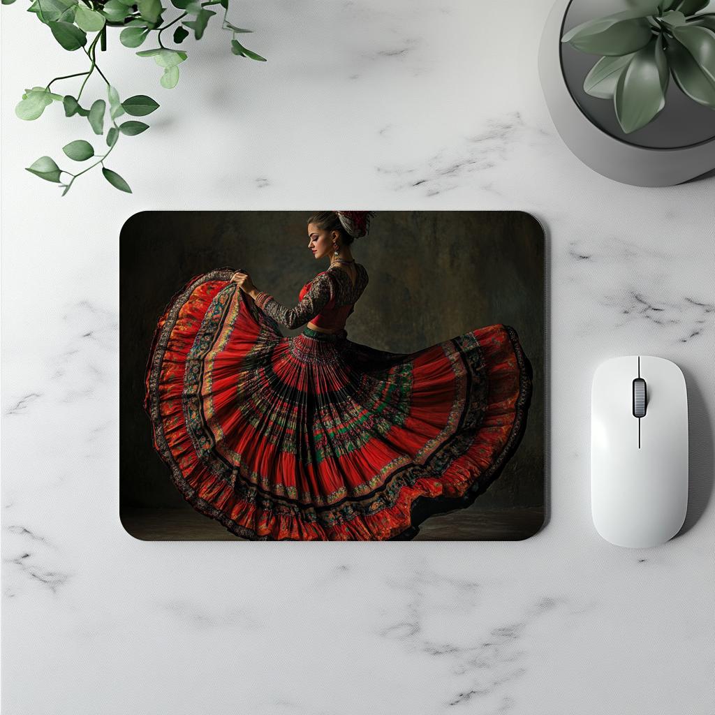 Full Circle Skirt V Vintage Red - Belly Dance Office Decor