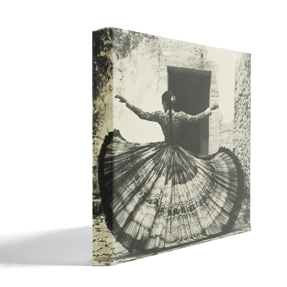 Full Circle Skirt VI Belly Dance Canvas Art 16 in x 16 in