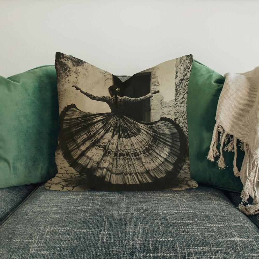 Full Circle Skirt Vi Belly Dance Throw Pillow 18 in x 18 in