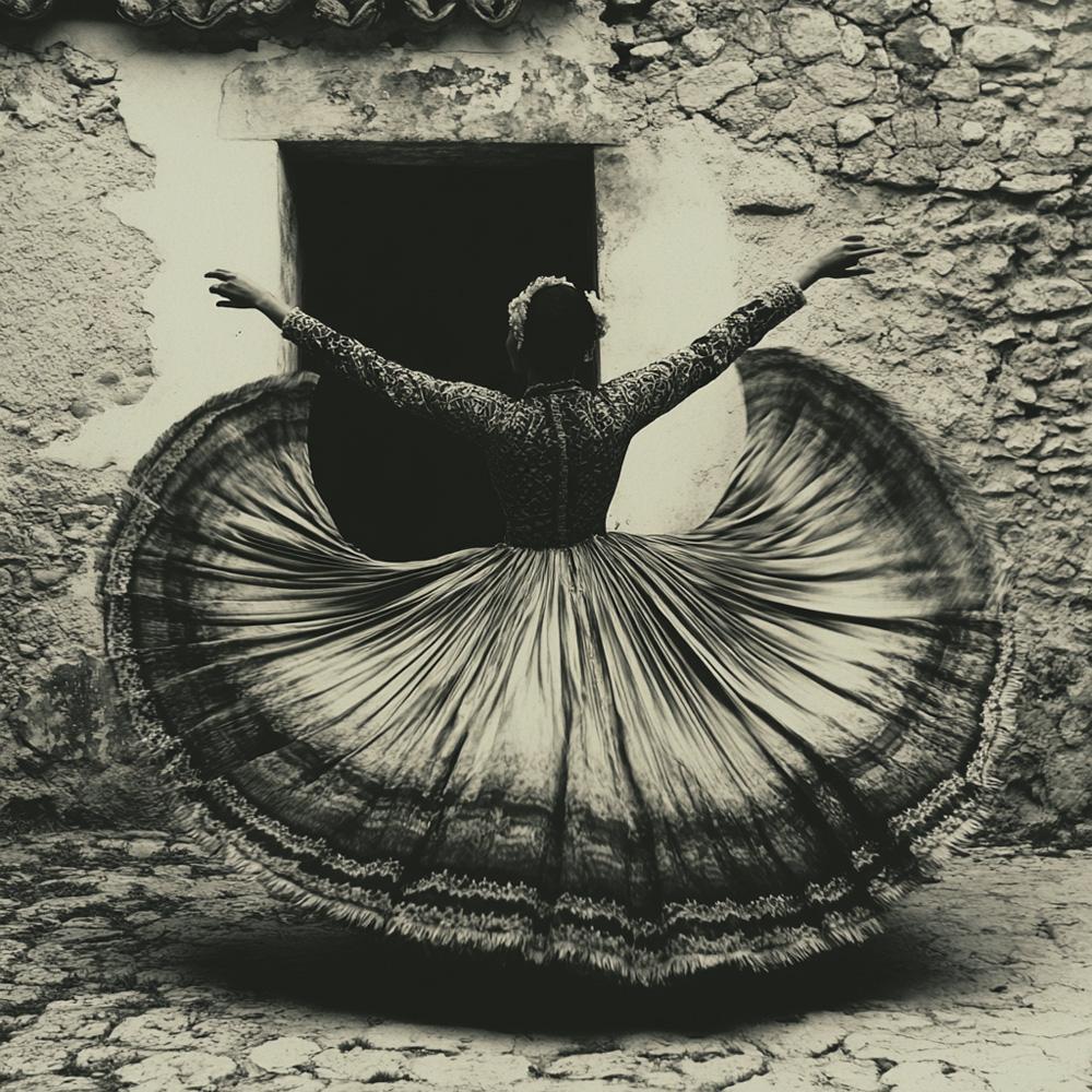 Full Circle Skirt VII Vintage Red - Belly Dance Art Download