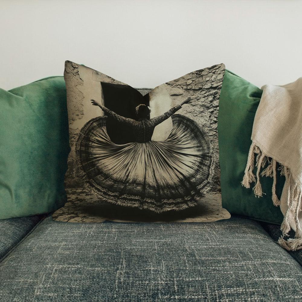 Full Circle Skirt Vii Belly Dance Throw Pillow 18 in x 18 in