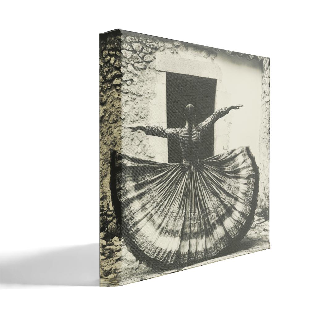 Full Circle Skirt VIII Belly Dance Canvas Art 16 in x 16 in