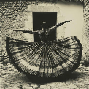 Full Circle Skirt VIII Vintage Red - Belly Dance Art Download