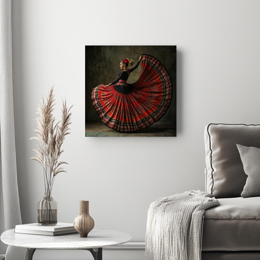 Full Circle Skirt X Belly Dance Canvas Art 16 in x 16 in