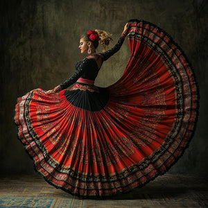 Full Circle Skirt X Vintage Red - Belly Dance Art Download