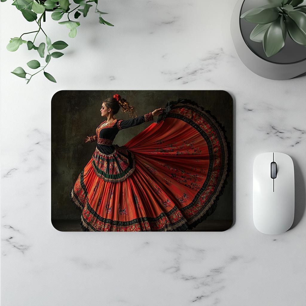 Full Circle Skirt XII Vintage Red - Belly Dance Office Decor