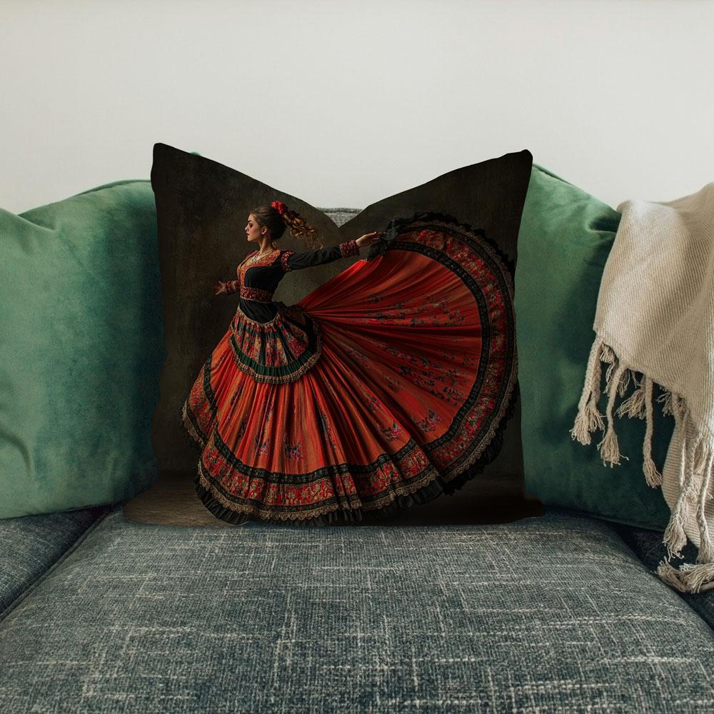 Full Circle Skirt Xii Belly Dance Throw Pillow 18 in x 18 in