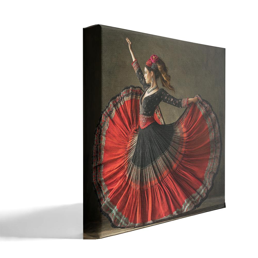 Full Circle Skirt XIII Belly Dance Canvas Art 16 in x 16 in