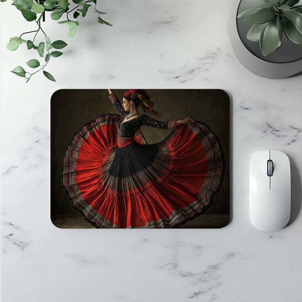 Full Circle Skirt XIII Vintage Red - Belly Dance Office Decor