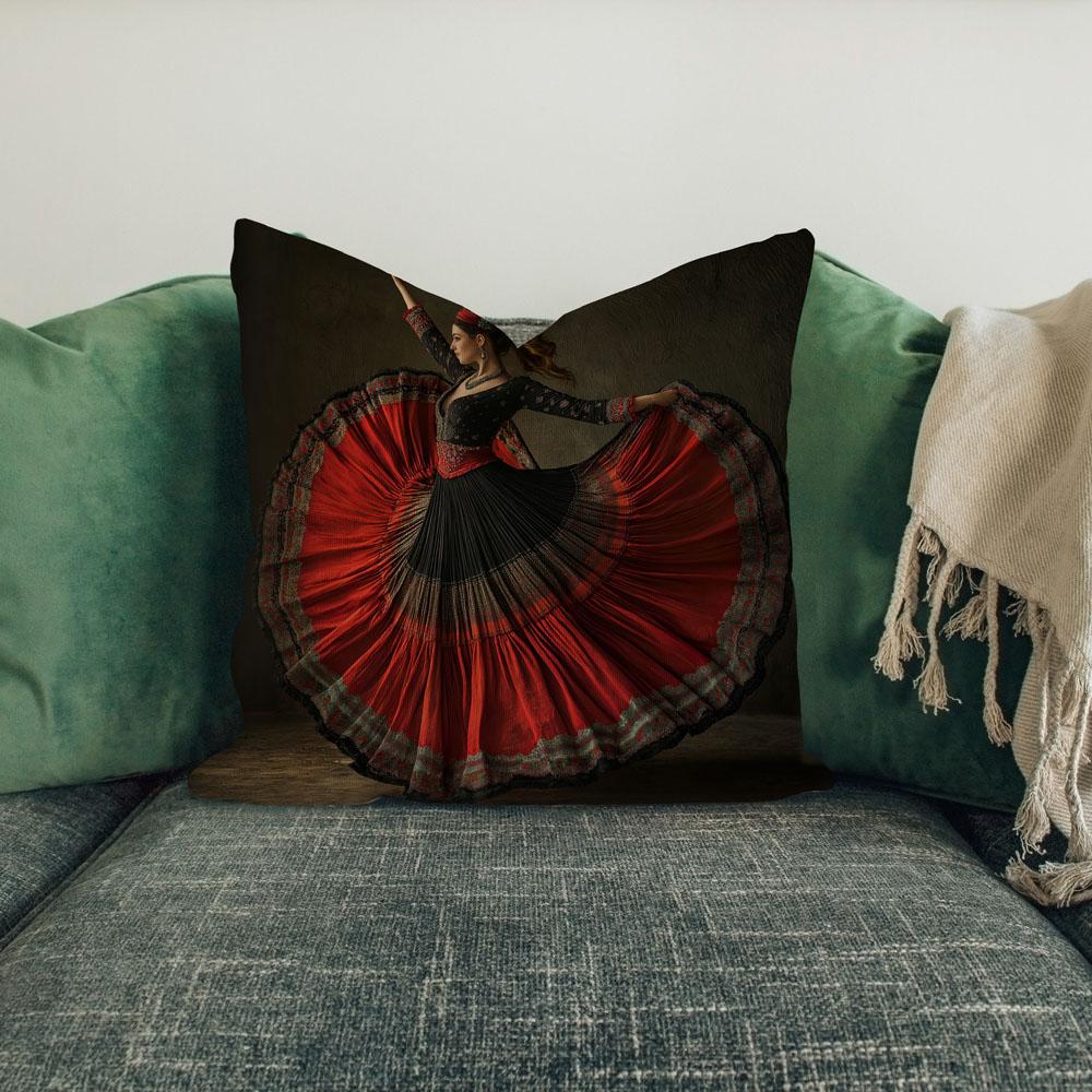Full Circle Skirt Xiii Belly Dance Throw Pillow 18 in x 18 in