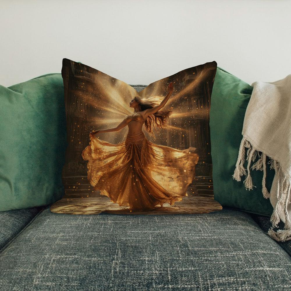 Golden Temple Light I Belly Dance Throw Pillow 18 in x 18 in