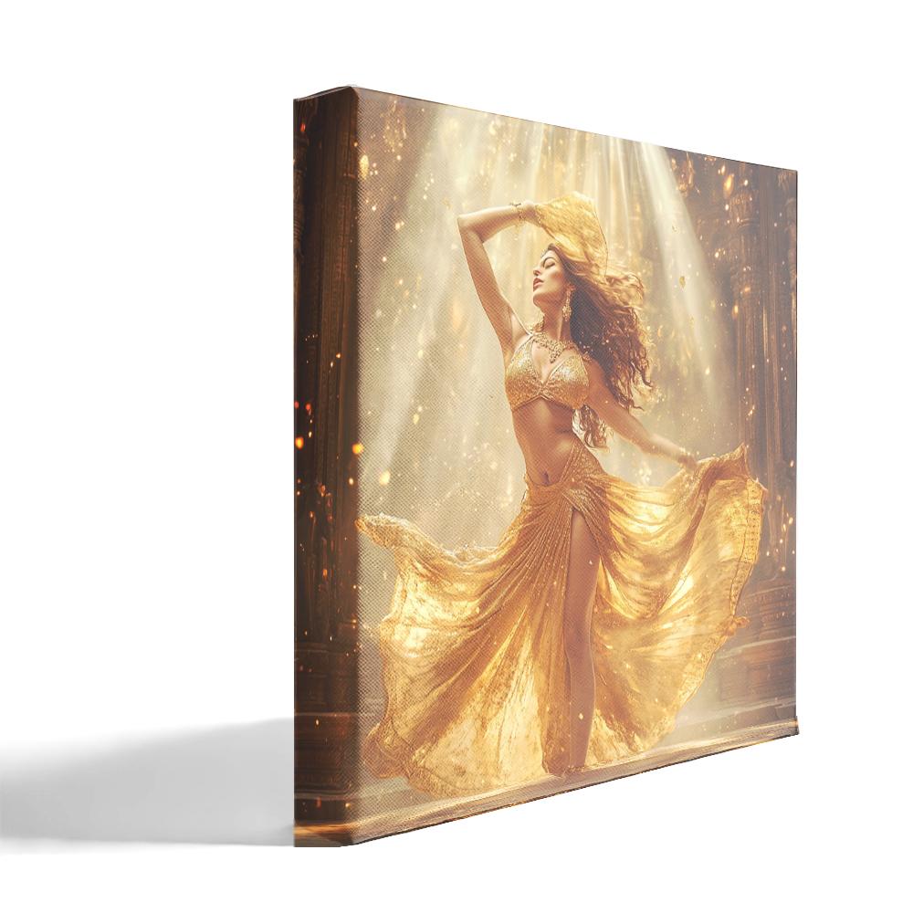 Golden Temple Light II Belly Dance Canvas Art 16 in x 16 in