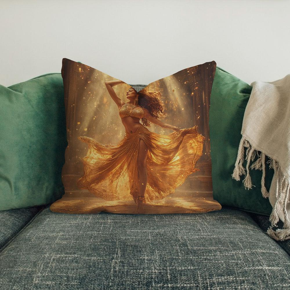 Golden Temple Light Ii Belly Dance Throw Pillow 18 in x 18 in