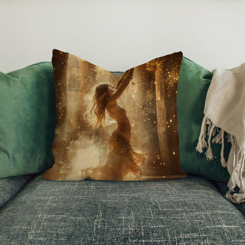 Golden Temple Light Iii Belly Dance Throw Pillow 18 in x 18 in