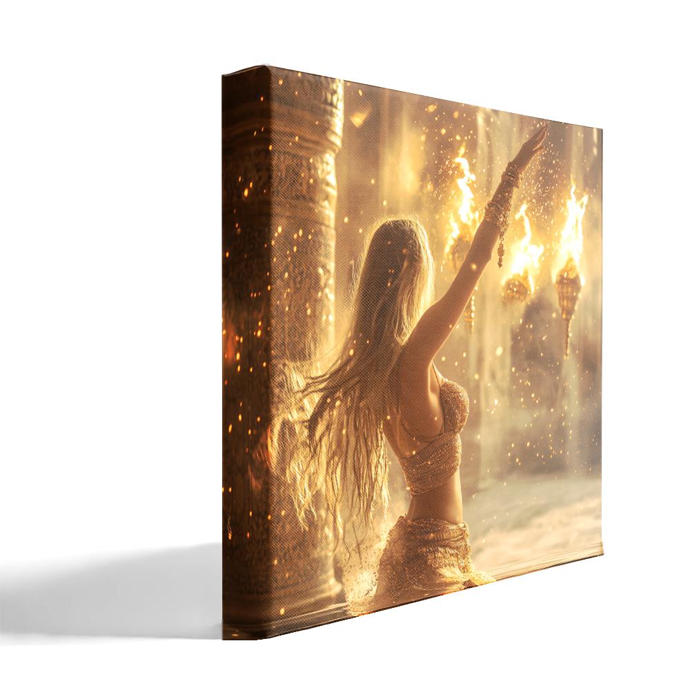 Golden Temple Light IV Belly Dance Canvas Art 16 in x 16 in