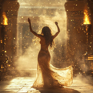 Golden Temple Light V Vintage Red - Belly Dance Art Download