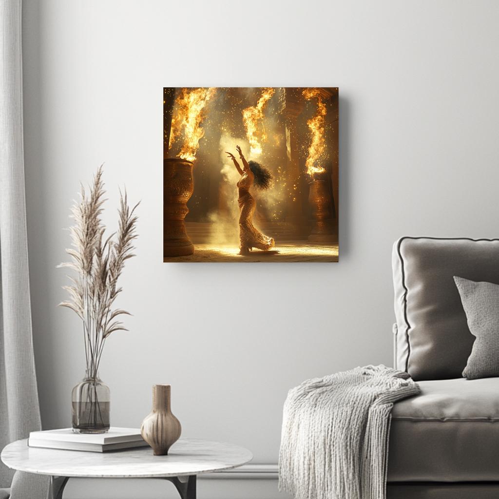 Golden Temple Light VI Belly Dance Canvas Art 16 in x 16 in