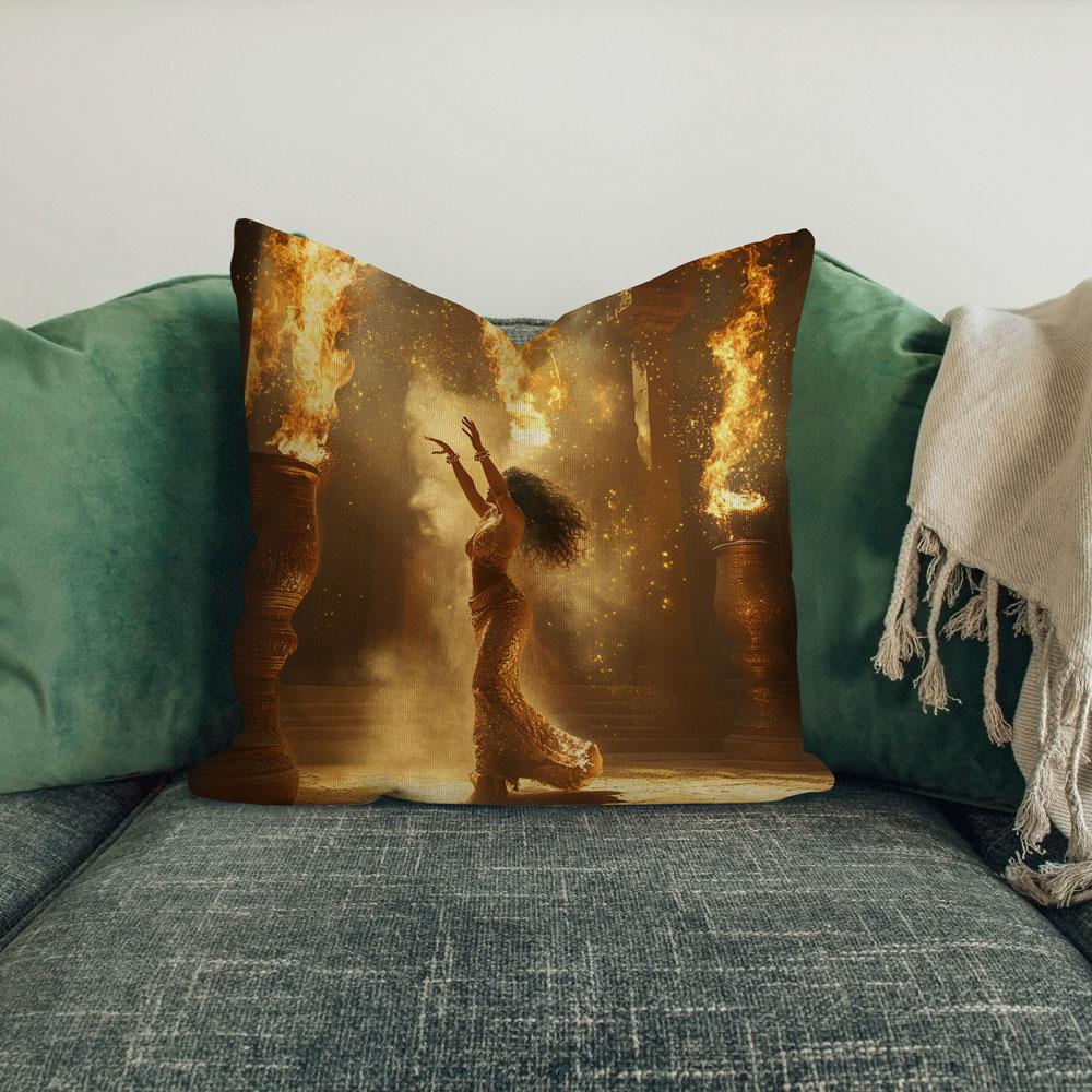 Golden Temple Light Vi Belly Dance Throw Pillow 18 in x 18 in