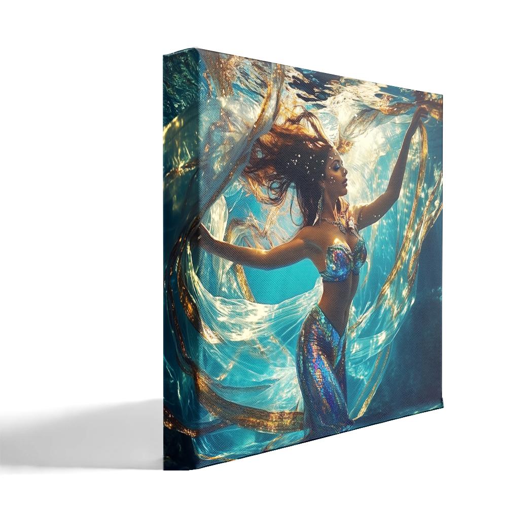 Grace Submerged I Belly Dance Canvas Art 16 in x 16 in