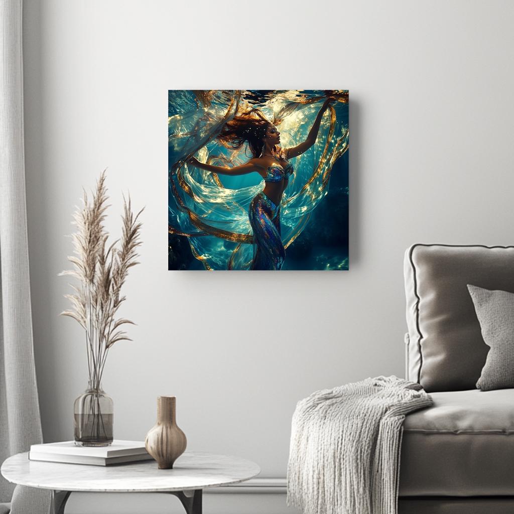 Grace Submerged I Belly Dance Canvas Art 16 in x 16 in