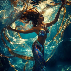 Grace Submerged I Vintage Red - Belly Dance Art Download