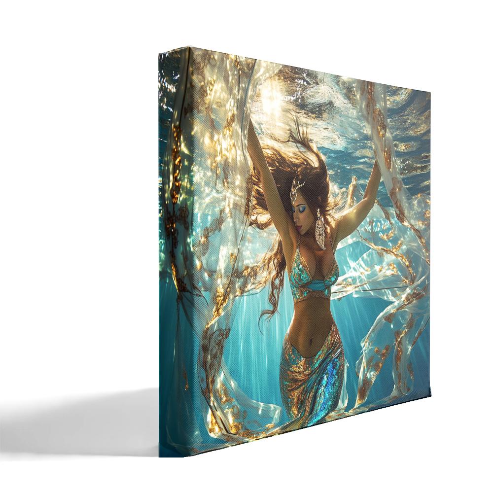 Grace Submerged II Belly Dance Canvas Art 16 in x 16 in