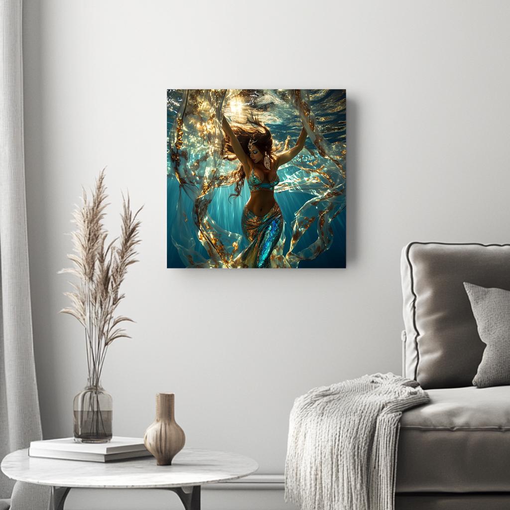Grace Submerged II Belly Dance Canvas Art 16 in x 16 in
