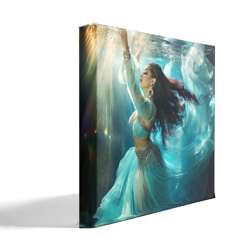 Grace Submerged III Belly Dance Canvas Art 16 in x 16 in