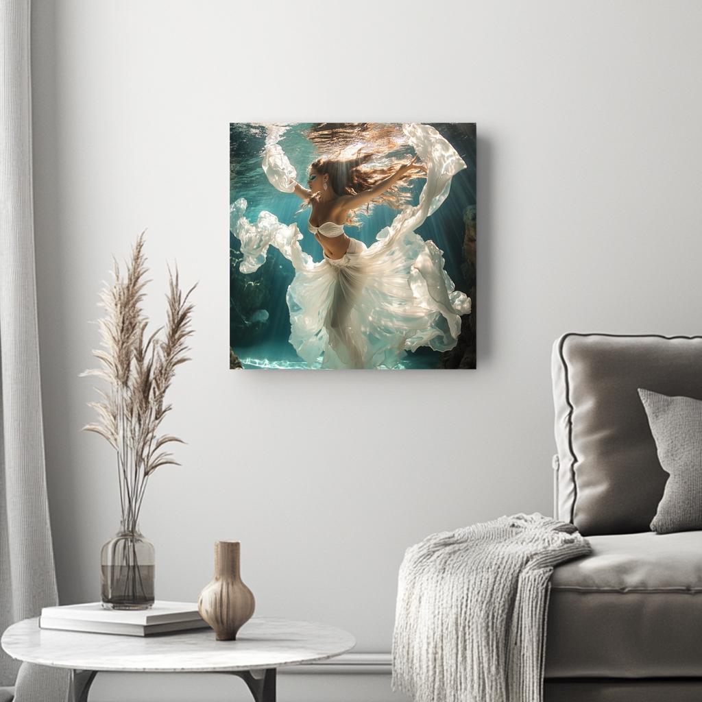Grace Submerged IV Belly Dance Canvas Art 16 in x 16 in
