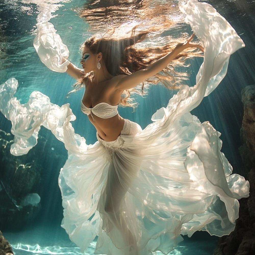 Grace Submerged IV Vintage Red - Belly Dance Art Download