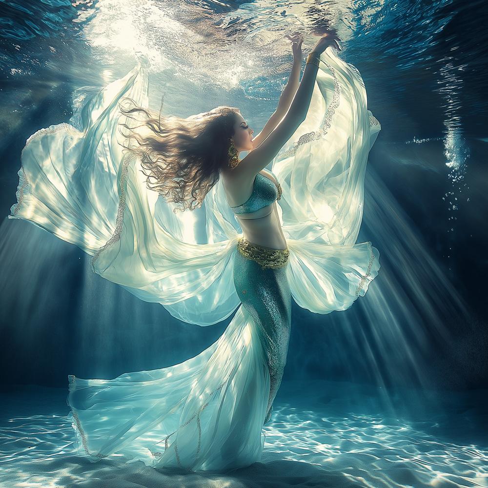 Grace Submerged V Vintage Red - Belly Dance Art Download