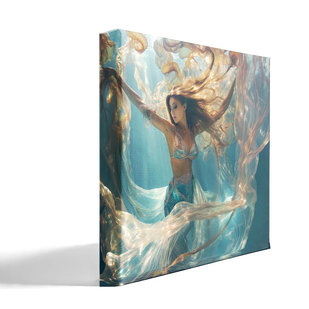 Grace Submerged VI Belly Dance Canvas Art 16 in x 16 in
