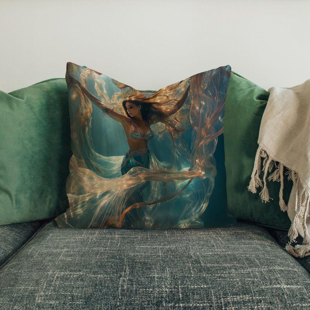 Grace Submerged Vi Belly Dance Throw Pillow 18 in x 18 in