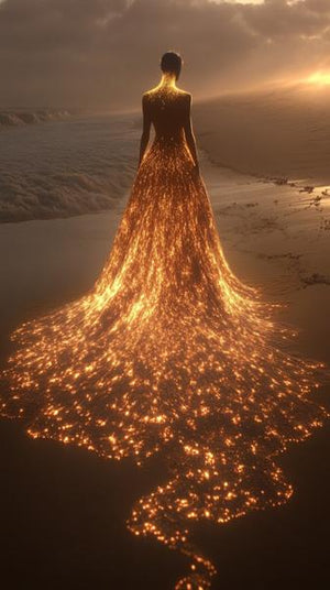 Hawaiian Goddess Island I Watercolor Purple - Belly Dance Art Download