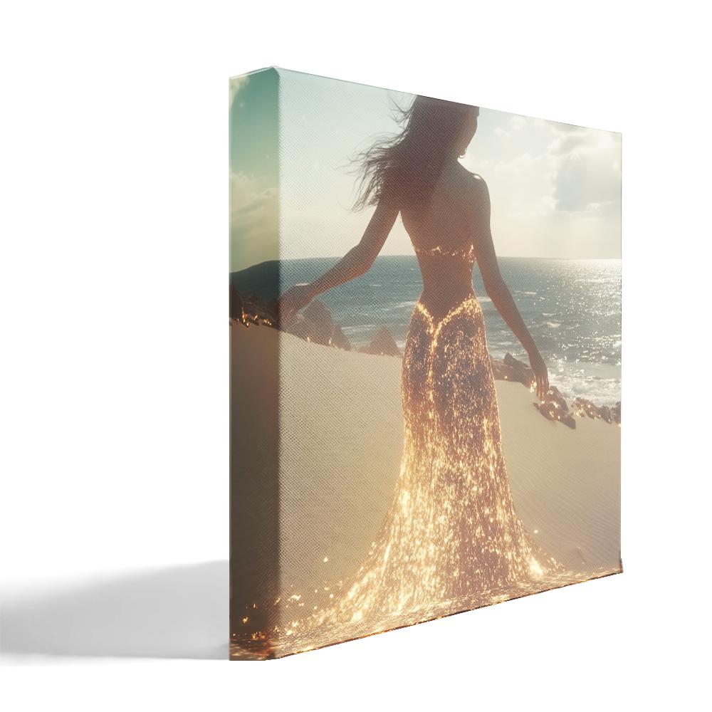Hawaiian Goddess Island III Belly Dance Canvas Art 16 in x 16 in