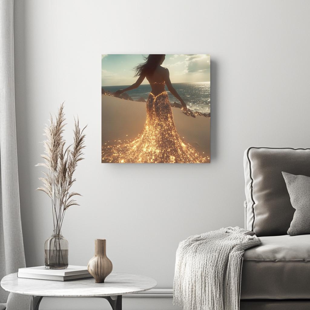 Hawaiian Goddess Island III Belly Dance Canvas Art 16 in x 16 in