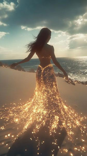 Hawaiian Goddess Island III Watercolor Purple - Belly Dance Art Download