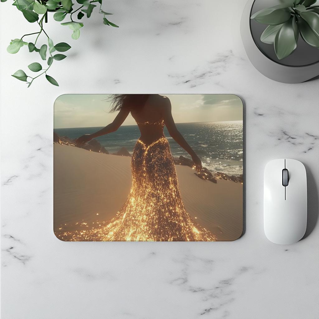 Hawaiian Goddess Island III Watercolor Purple - Belly Dance Office Decor | Mouse Pads