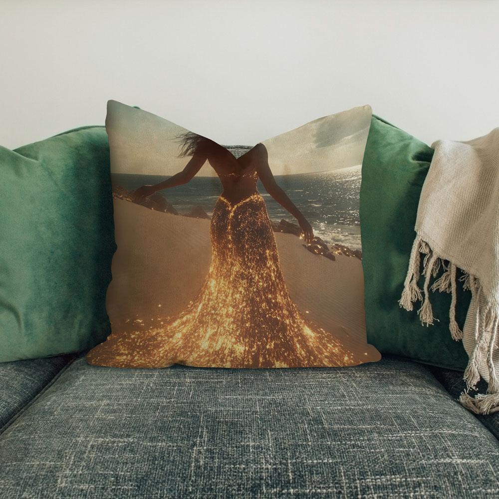 Hawaiian Goddess Island Iii Belly Dance Throw Pillow 18 in x 18 in