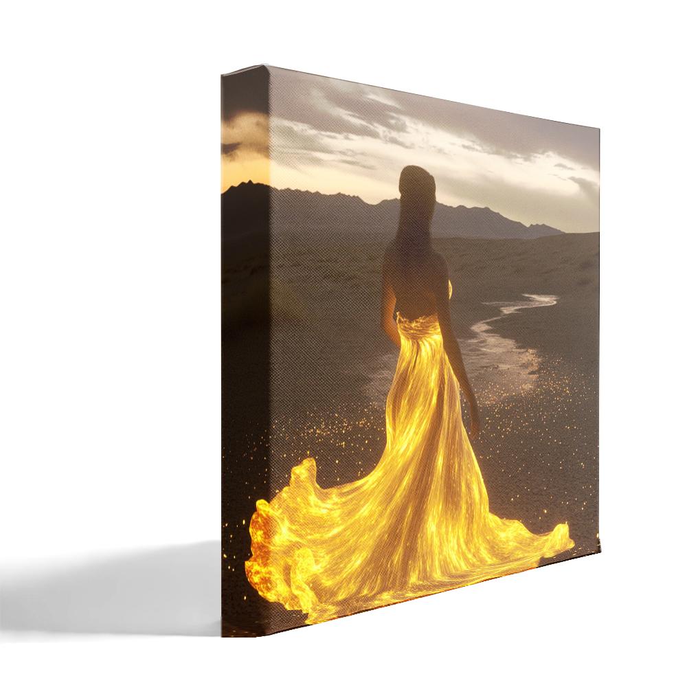 Hawaiian Goddess Island IV Belly Dance Canvas Art 16 in x 16 in